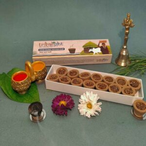 Tribalight Panchagavya Sambrani/Havan Cups | Pack of 14 | Creates Yagnya Feel at Your Home | Removes Negative Vibes | Spreads Positive Vibes
