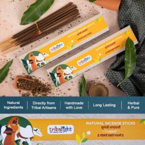 Tribalight Natural Guggal Incense Sticks | Panchagavya Natural Incense Sticks | Spreads Positive Vibes
