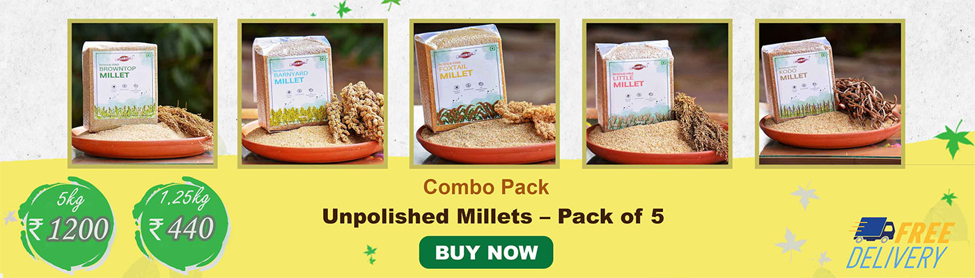 Unpolished Millets - Pack of 5 | Agrozee Organics